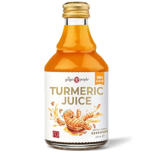 The Ginger People Kurkumasaft, 99% reiner Kurkumasaft – Drogenfreie Gesundheit, Premium-Qualität Kurkumasaft, 237ml- Flasche – (6er-Packung) von The Ginger People