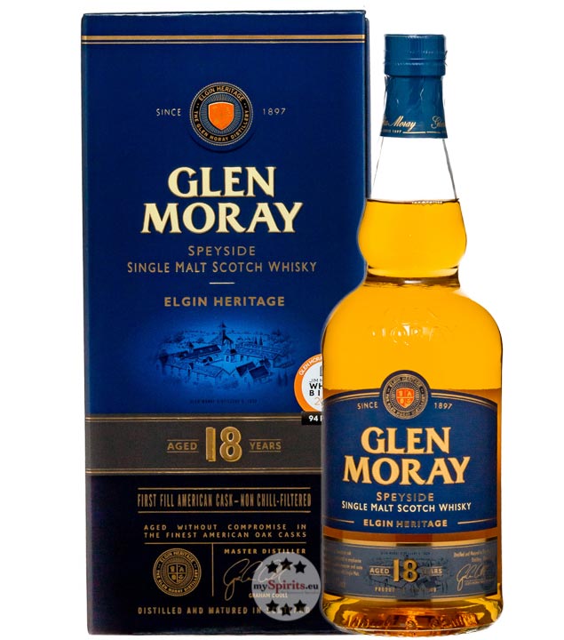 Glen Moray 18 Jahre Single Malt Whisky (47,2 % Vol., 0,7 Liter) von The Glen Moray Distillery