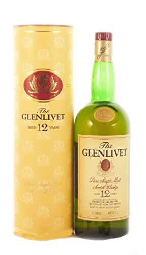The Glenlivet 12 year old Malt Whisky bottled 1980's 1 Litre, original box, da zu 3 Weinaccessoires, 1 x 1000ml von The Glenlivet 12