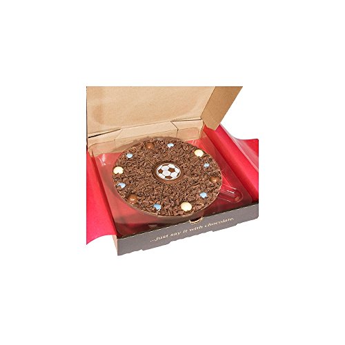 17,8 cm große Fußball-Pizza von der Gourmet-Schokoladen-Pizza-Firma von The Gourmet Chocolate Pizza Company