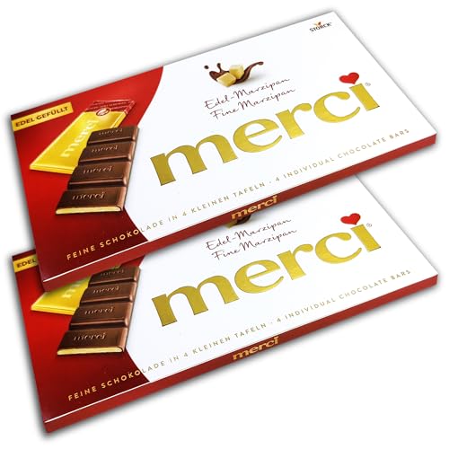2 er Pack merci Tafelschokolade Edel-Marzipan 2 x 112g von KDJMDL
