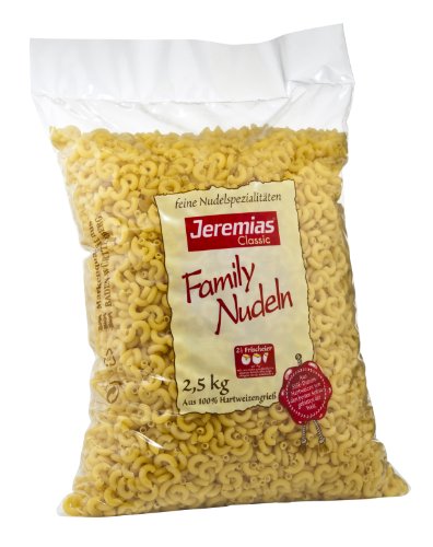 Jeremias Hörnchen, Family Frischei-Nudeln, 1er Pack (1 x 2.5 kg Beutel) von Jeremias