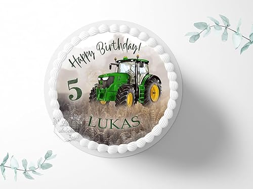 Tortenaufleger Trecker personalisierbar zum Geburtstag, ⌀20cm rund Zuckerbild, Foto für Torten, Fondant 3020G Tortenaufleger Trecker personalisierbar zum Geburtstag, ⌀20cm rund Zuckerbild, Foto für Torten, Fondant 3020G von The Great Canadian Tea