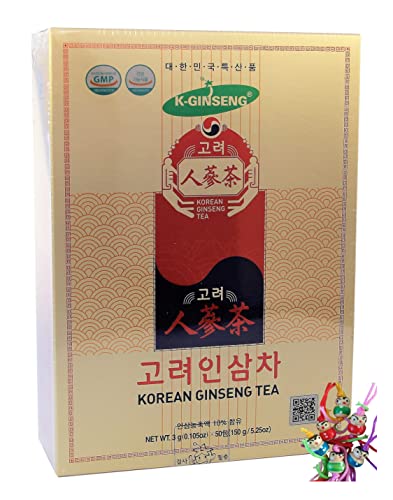 [ 50x 3g ] KOREAN GINSENG TEA Instantzubereitung für Teegetränk mit weißem Ginsengextrakt + ein kleiner Glücksanhänger gratis von Yoaxia