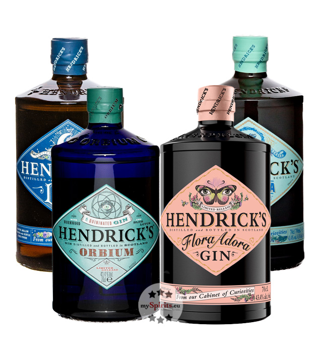 Hendrick’s Gin Set Editionen – Flora Adora, Orbium, Lunar & Neptunia (43,4 % Vol., 2,8 Liter) von The Hendrick's Gin Distillery