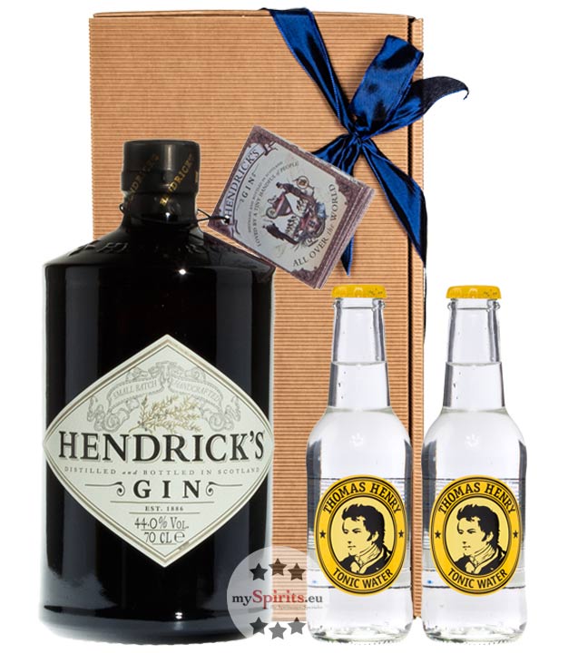 Hendrick’s Gin Tonic Geschenk-Set mit 2 x Thomas Henry Indian Tonic Water (44 % Vol., 1,1 Liter) von The Hendrick's Gin Distillery