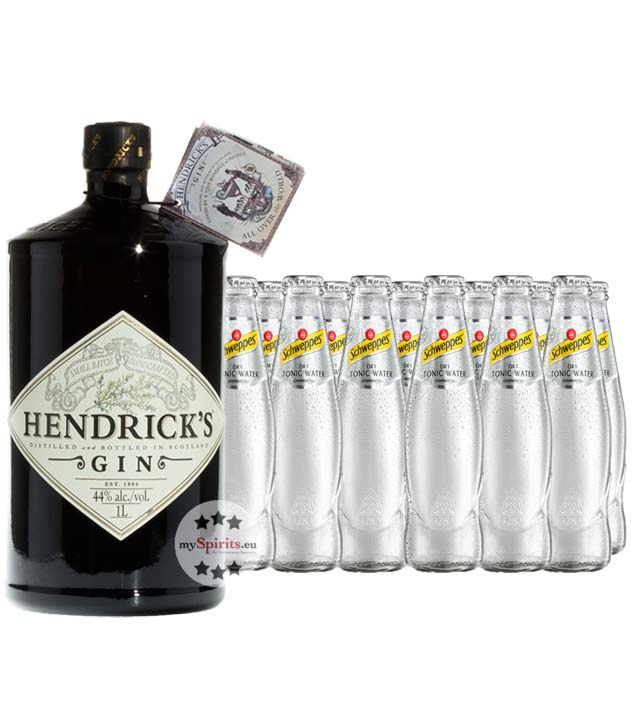 Hendrick’s Gin & 12 Schweppes Dry Tonic Water (44 % Vol., 3,4 Liter) von The Hendrick's Gin Distillery