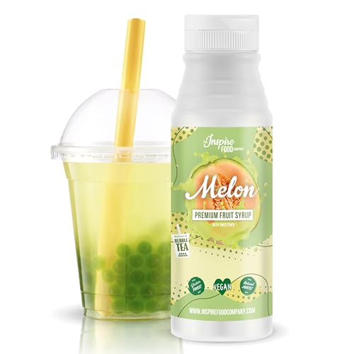 INSPIRE FOOD Echter Fruchtsirup für Bubble Tea Mischung - 300ml | Honigmelone Fruchtsirup für Bubble Tea, Boba Tea, Slushes & Ice-Blended | 100 % vegetarisch, glutenfrei, ohne künstliche Farbstoffe von The Inspire Food Company