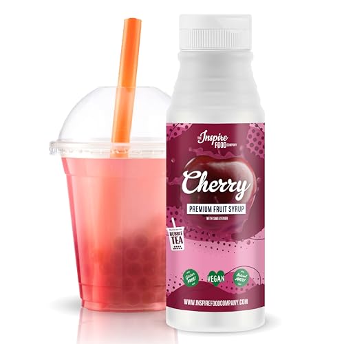 INSPIRE FOOD Echter Fruchtsirup für Bubble Tea Mischung - 300ml | Kirsch Fruchtsirup für Bubble Tea, Boba Tea, Slushes & Ice-Blended | 100% vegetarisch, glutenfrei, ohne künstliche Farbstoffe von The Inspire Food Company