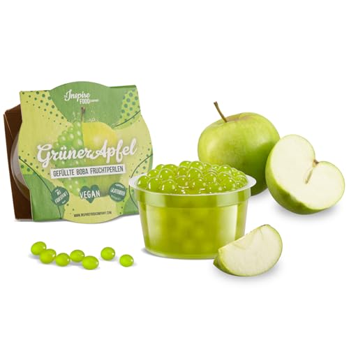 INSPIRE FOOD Bubble Tea Perlen Grüner Apfel für Bubble Tea | Popping boba Perlen, Tapioka Fruchtperlen und Boba Perlen - 100% vegan und glutenfrei, ohne künstliche Farbstoff, 100g von The Inspire Food Company