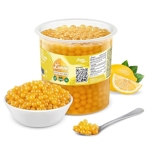 INSPIRE FOOD Bubble Tea Perlen Zitrone für Bubble Tea | Popping boba Perlen, Tapioka Fruchtperlen und Boba Perlen - 100% vegan und glutenfrei, ohne künstliche Farbstoff, 3.2KG von The Inspire Food Company