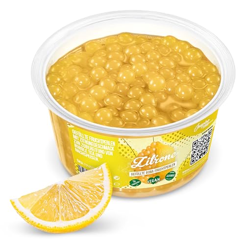 INSPIRE FOOD Bubble Tea Perlen Zitrone für Bubble Tea | Popping boba Perlen, Tapioka Fruchtperlen und Boba Perlen - 100% vegan und glutenfrei, ohne künstliche Farbstoff, 450g von The Inspire Food Company