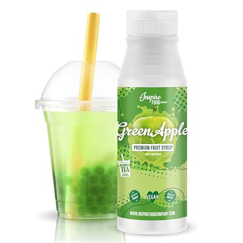 INSPIRE FOOD Echter Fruchtsirup für Bubble Tea Mischung - 300ml | Grüner Apfel Fruchtsirup für Bubble Tea, Boba Tea, Slushes & Ice-Blended | 100 % vegetarisch, glutenfrei von The Inspire Food Company