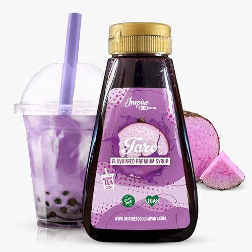 INSPIRE FOOD Taro Sirup für Bubble Tea Mischung – 250ml | Aromatischer Taro Sirup für Bubble Tea, Boba Tea, Slushes & Ice-Blended Getränke | 100% vegetarisch, glutenfrei von The Inspire Food Company
