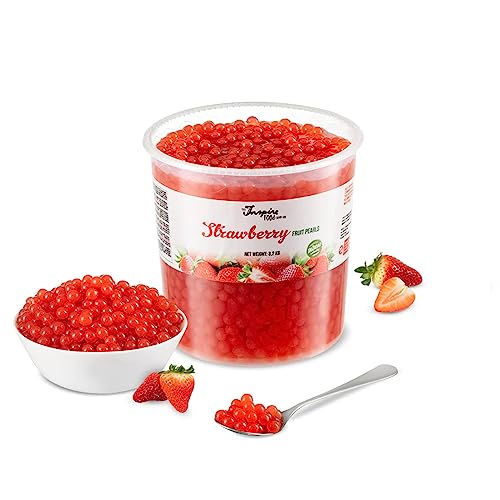 INSPIRE FOOD Platzende Boba-Perlen für Bubble Tea – 3.2 KG | Erdbeer | Platzende Perlenblase | Echter Fruchtsaft für Shakes, Smoothies | 100 % vegetarisch und glutenfrei, ohne künstliche Farbstoffe von The Inspire Food Company