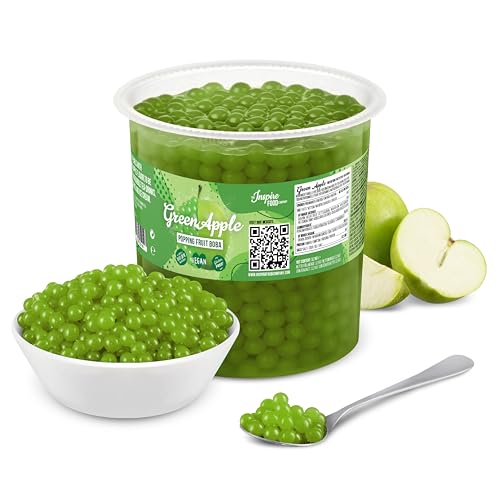 INSPIRE FOOD Bubble Tea Perlen Grüner Apfel für Bubble Tea | Popping boba Perlen, Tapioka Fruchtperlen und Boba Perlen - 100% vegan und glutenfrei, ohne künstliche Farbstoff, 3.2KG von The Inspire Food Company