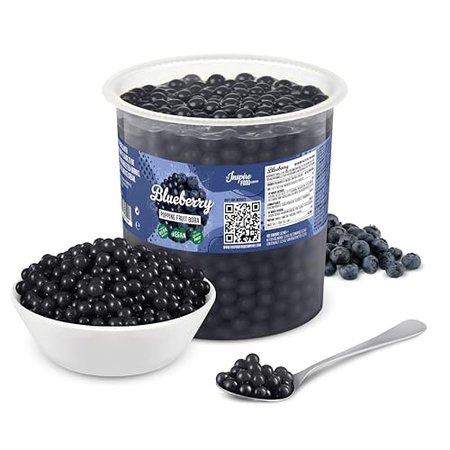 INSPIRE FOOD Bubble Tea Perlen Heidelbeere- 3.2 KG - Popping Boba Fruchtperlen | Mit echtem Fruchtsaft für Shakes, Smoothies | 100% vegetarisch und glutenfrei, ohne künstliche Farbstoff von The Inspire Food Company