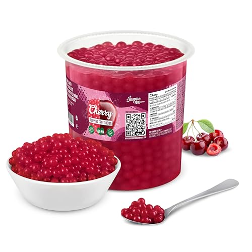 INSPIRE FOOD Bubble Tea Perlen Kirsche für Bubble Tea | Popping boba Perlen, Tapioka Fruchtperlen und Boba Perlen - 100% vegan und glutenfrei, ohne künstliche Farbstoff, 3.2KG von The Inspire Food Company