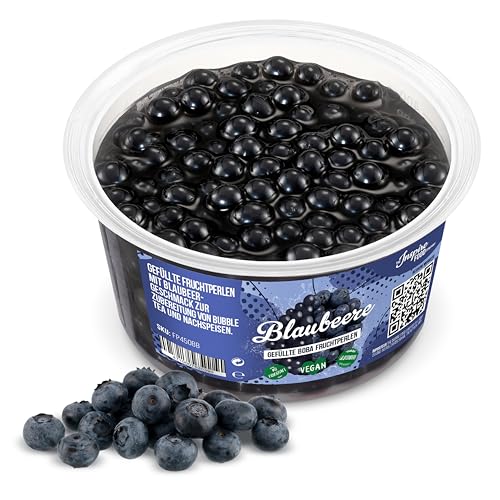 INSPIRE FOOD Bubble Tea Perlen Blaubeere für Bubble Tea | Popping boba Perlen, Tapioka Fruchtperlen und Boba Perlen - 100% vegan und glutenfrei, ohne künstliche Farbstoff, 450g von The Inspire Food Company