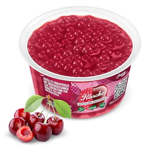 INSPIRE FOOD Bubble Tea Perlen Kirsche für Bubble Tea | Popping boba Perlen, Tapioka Fruchtperlen und Boba Perlen - 100% vegan und glutenfrei, ohne künstliche Farbstoff, 450g von The Inspire Food Company