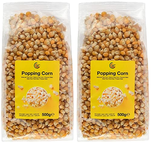 Popcorn Mais (500g, 2er Pack) Popcorn Large-Pack (2 x 500g) | GMO Frei von The Italian Food Shop