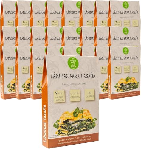 Der Konjac Shop Konjac-Lasagneblätter 270g Glutenfrei Kalorien- und Kohlenhydratarm Low Carb & Veganerfreundlich (25 Stück) von The Konjac Shop
