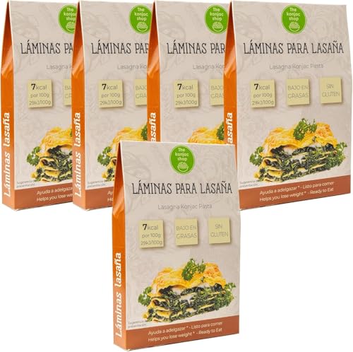 Der Konjac Shop Konjac-Lasagneblätter 270g Glutenfrei Kalorien- und Kohlenhydratarm Low Carb & Veganerfreundlich (5 Stück) von The Konjac Shop
