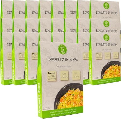 Der Konjak Shop – Konjak-Hafer-Spaghetti 270g Glutenfrei, Kalorien- und Kohlenhydratarm 25 Stück Low-Carb & Keto-Diäten von The Konjac Shop