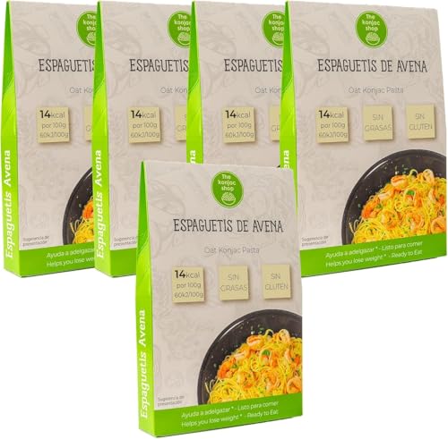 Der Konjak Shop - Konjak-Hafer-Spaghetti 270g | Glutenfrei | Wenig Kalorien und Kohlenhydrate (5 Stück) von The Konjac Shop