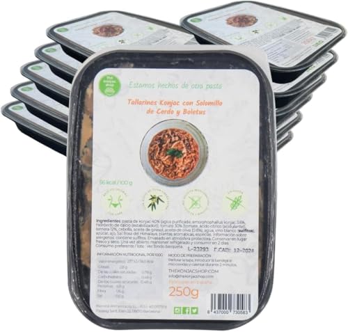 Der Konjak Shop –Nudeln mit Schweinefilet & Steinpilzen 250g Glutenfreies Shirataki Kalorien- & Kohlenhydratarm 12er-Packung von The Konjac Shop