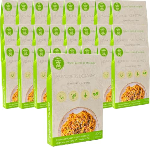 Der Konjak Shop – Konjak Spaghetti Tomate 270g Glutenfrei, Kalorien- und Kohlenhydratarm 25 Stück Low-Carb & Keto-Diäten von The Konjac Shop