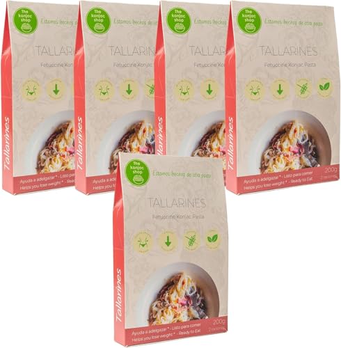 The Konjak Shop Konjak Nudeln 200g | Glutenfreie Shirataki-Nudeln | Kalorien- und Kohlenhydratarm | Vegan & Diätfreundlich (5 Stück) von The Konjac Shop