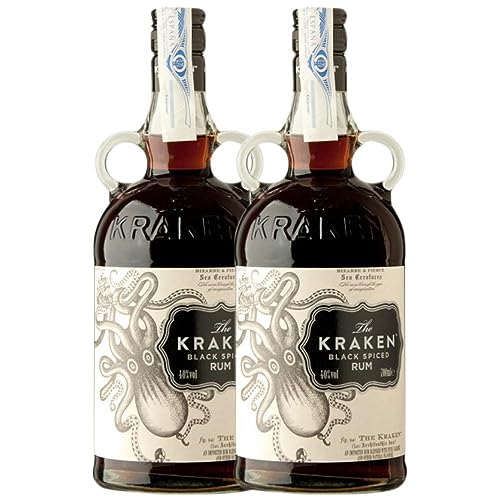Rum Kraken Black Rum Añejo 70 cl (Schachtel mit 2 Flaschen von 70 cl) von The Kraken Black Spiced Rum