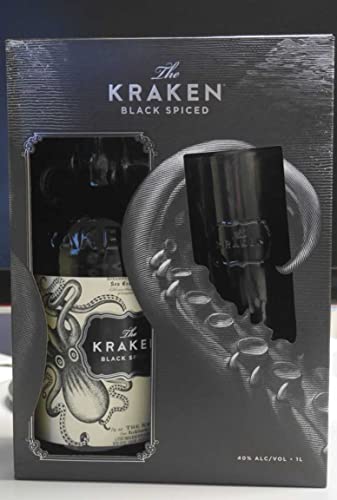 The Kraken Black Spiced 40% Vol. 1l in Geschenkbox mit Glas von The Kraken