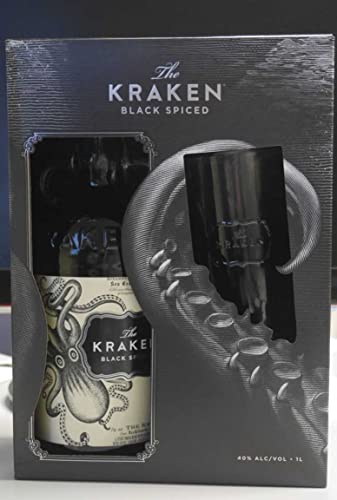 The Kraken Black Spiced Rum Geschenkverpackung mit Glas 40% vol 1 L (Rum Basis) von The Kraken