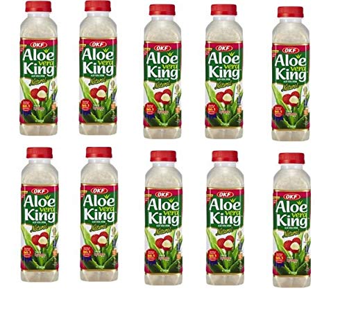 10 x 500ml Aloe Vera King Drink Lychee taste inc. EINWEG Pfand Lychee Geschmack von The Link