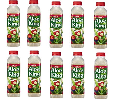10 x 500ml Aloe Vera King Drink Lychee taste inc. EINWEG Pfand Lychee Geschmack von Sattie