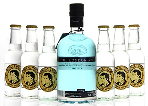 Gin & Tonic Set - The London No. 1 Original Blue Gin (1 x 0,7L) mit Thomas Henry Tonic Water (6 x 0,2L) von The London No. 1 Original Blue Gin