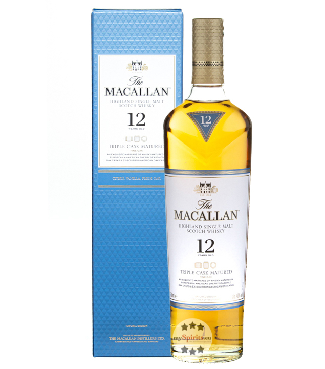 Macallan 12 Jahre Triple Cask Single Malt Whisky (40 % Vol., 0,7 Liter) von The Macallan Distillery