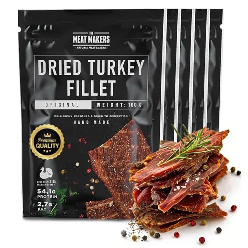 THE MEAT MAKERS – Original Dried Turkey Fillet 500g - Getrocknetes Putenfilet, Getrocknete Putenfleisch, Hoher Proteingehalt Fleisch Snack. Ideal für Sport, Picknicks, Unterwegs, im Büro THE MEAT MAKERS – Original Dried Turkey Fillet 500g - Getrocknetes Putenfilet, Getrocknete Putenfleisch, Hoher Proteingehalt Fleisch Snack. Ideal für Sport, Picknicks, Unterwegs, im Büro von The Meat Makers