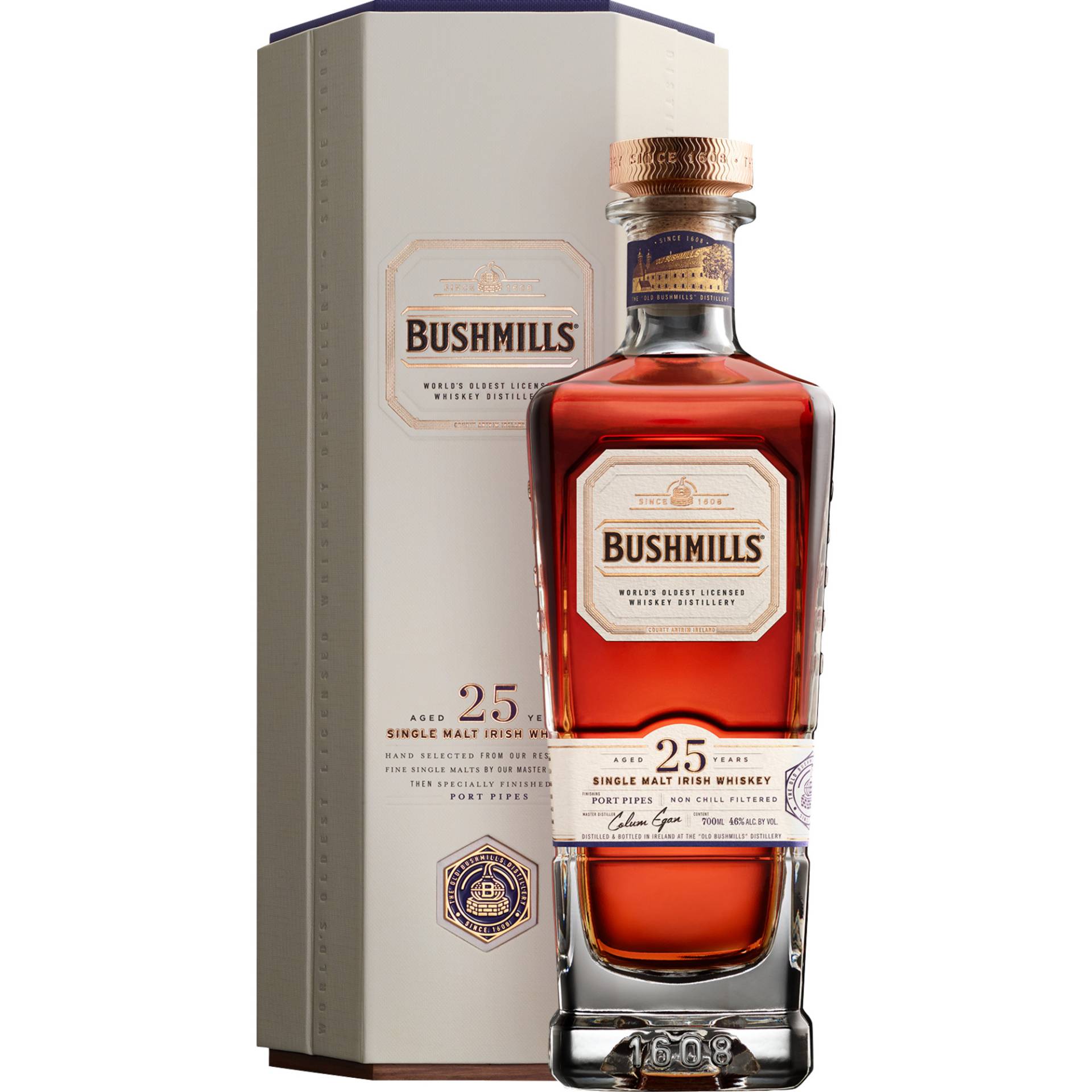Bushmills 25 Years Irish Malt Whiskey, 0,7 L, 46% Vol., Spirituosen von The Old Bushmills Distillery , 2 Distillery Rd , BT57 8XH Bushmills, Ireland