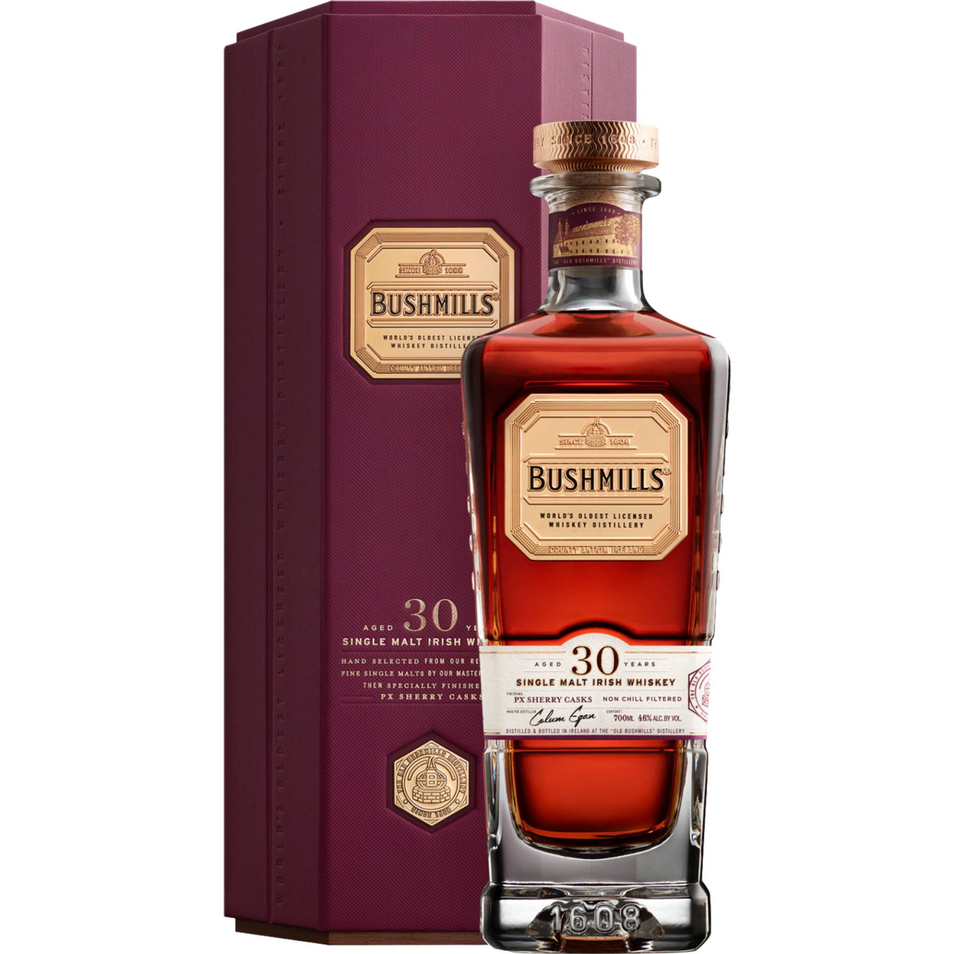 Bushmills 30-Year-Old Whiskey, Irish Whiskey, 0,7 L, 46% Vol., in Geschenketui, Spirituosen Bushmills 30-Year-Old Whiskey, Irish Whiskey, 0,7 L, 46% Vol., in Geschenketui, Spirituosen von The "Old Bushmills" Distillery Company Limited