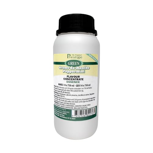 Grüner Pfefferminzlikör-Essenz 280 ml | Crème de Menthe-Aroma | professionelle Essenz für den Hausgebrauch und die Brennerei | 20 ml Essenz für 750 ml handelsüblichen Wodka oder Korn Grüner Pfefferminzlikör-Essenz 280 ml | Crème de Menthe-Aroma | professionelle Essenz für den Hausgebrauch und die Brennerei | 20 ml Essenz für 750 ml handelsüblichen Wodka oder Korn von The Original Prestige
