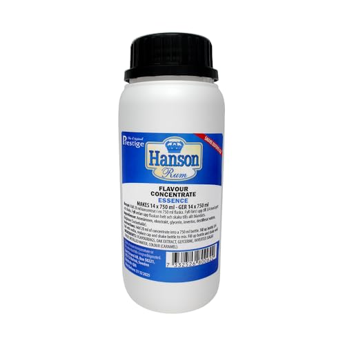 Hanson Rum-Essenz 280 ml | Long Drink | Obst- und Vanillearomen | professionelle Essenz für den Hausgebrauch und die Brennerei | 20 ml Essenz für 750 ml handelsüblichen Wodka oder Korn Hanson Rum-Essenz 280 ml | Long Drink | Obst- und Vanillearomen | professionelle Essenz für den Hausgebrauch und die Brennerei | 20 ml Essenz für 750 ml handelsüblichen Wodka oder Korn von The Original Prestige