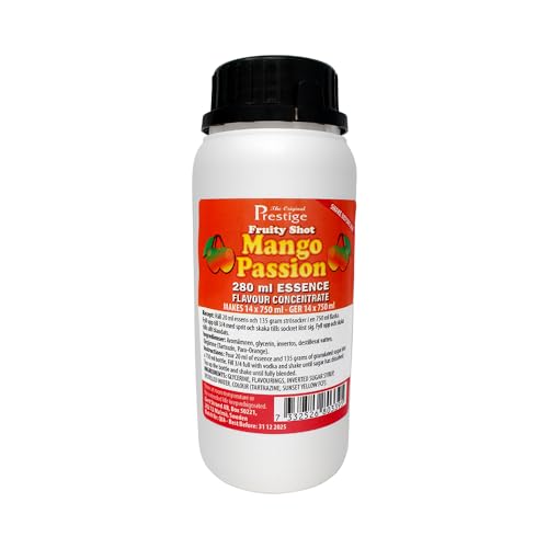 Mango-Passionsfruchtlikör-Essenz 280 ml | exotisch fruchtiges Aroma | professionelle Essenz für den Hausgebrauch und die Brennerei | 20 ml Essenz für 750 ml handelsüblichen Wodka oder Korn Mango-Passionsfruchtlikör-Essenz 280 ml | exotisch fruchtiges Aroma | professionelle Essenz für den Hausgebrauch und die Brennerei | 20 ml Essenz für 750 ml handelsüblichen Wodka oder Korn von The Original Prestige