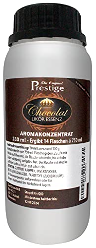 Schokoladen-Likör-Essenz 280ml | für köstlich schokoladigen Kakaolikör | professionelle Essenz für den Hausgebrauch und die Brennerei Schokoladen-Likör-Essenz 280ml | für köstlich schokoladigen Kakaolikör | professionelle Essenz für den Hausgebrauch und die Brennerei von The Original Prestige