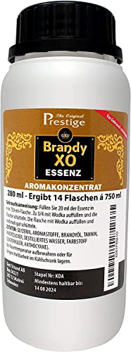 XO Brandy Aroma-Essenz 280 ml Aroma mit würziger Süße | Profi-Essenz für Heimgebrauch und Brennerei | Ergibt 10,5 Liter Wodka oder Korn XO Brandy Aroma-Essenz 280 ml Aroma mit würziger Süße | Profi-Essenz für Heimgebrauch und Brennerei | Ergibt 10,5 Liter Wodka oder Korn von The Original Prestige