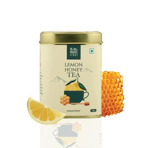 The Pahadi Story Detox Honey Lemon Tea - Delicious Blend of Premium Green Tea Leaves, Real Honey, and Zesty Lemon Perfect for Relaxation and Digestive Support 40gm Tin von The Pahadi Story