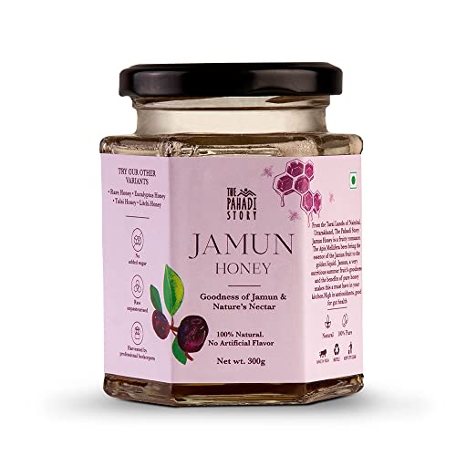 The Pahadi Story Jamun Honey 300gm, 100% Natural Pure Java Plum Honey In Glass Bottle von The Pahadi Story