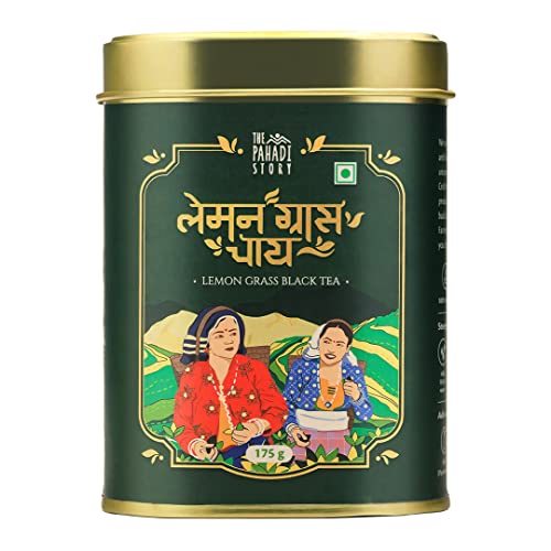 The Pahadi Story Lemon Grass Tea 175gm 100% Natural Premium Assam Tea with Lemon Grass Leaves Daily Use Gavti Chaha Patti von The Pahadi Story